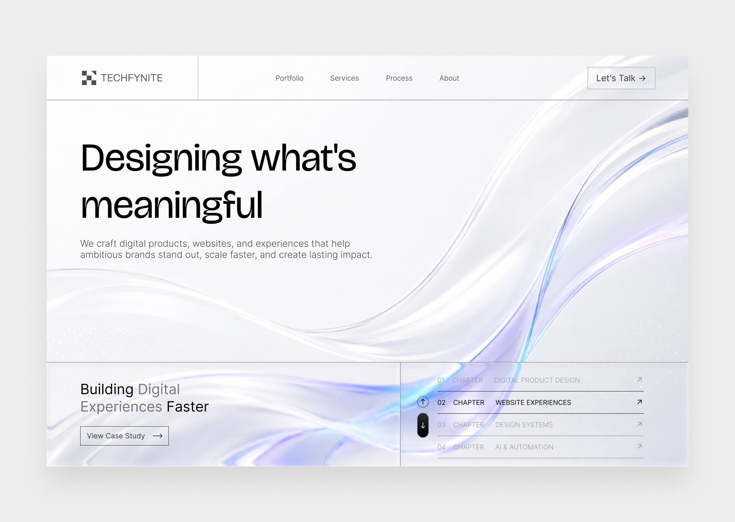 Designing What's Meaningful ✦ Website Hero Concept creative agency design exploration digital product design editorial design figma futuristic design glassmorphism hero section landing page minimal ui modern website premium design ui ui design ux design visual design web design web ui website concept website hero