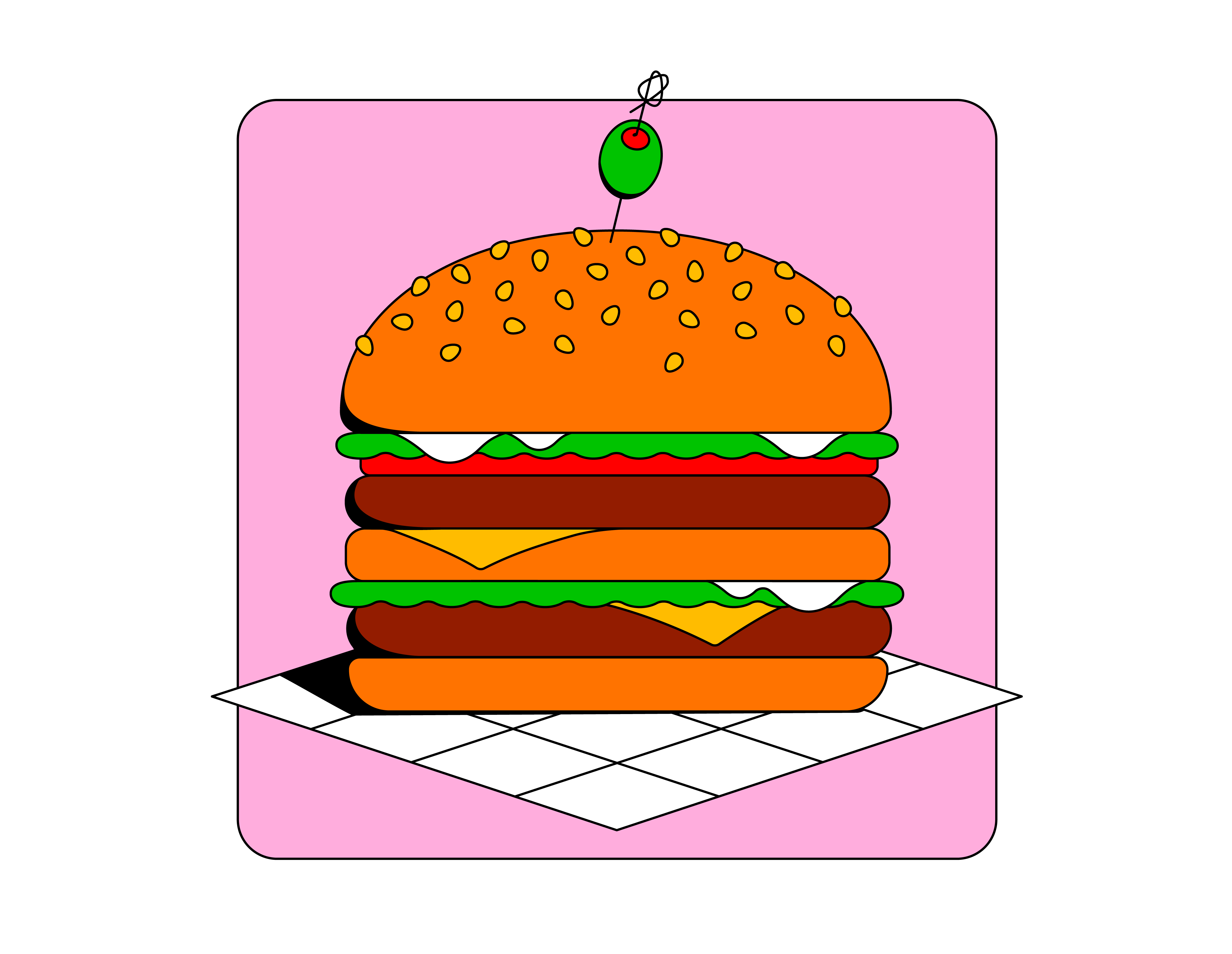 Summer Icon Series #9 - Hamburger bbq burger design digital digital illustration food illustration graphic graphic design hamburger hamburger illustration icon illustration icon series illustration illustrator summer illustration summer series vector illustration