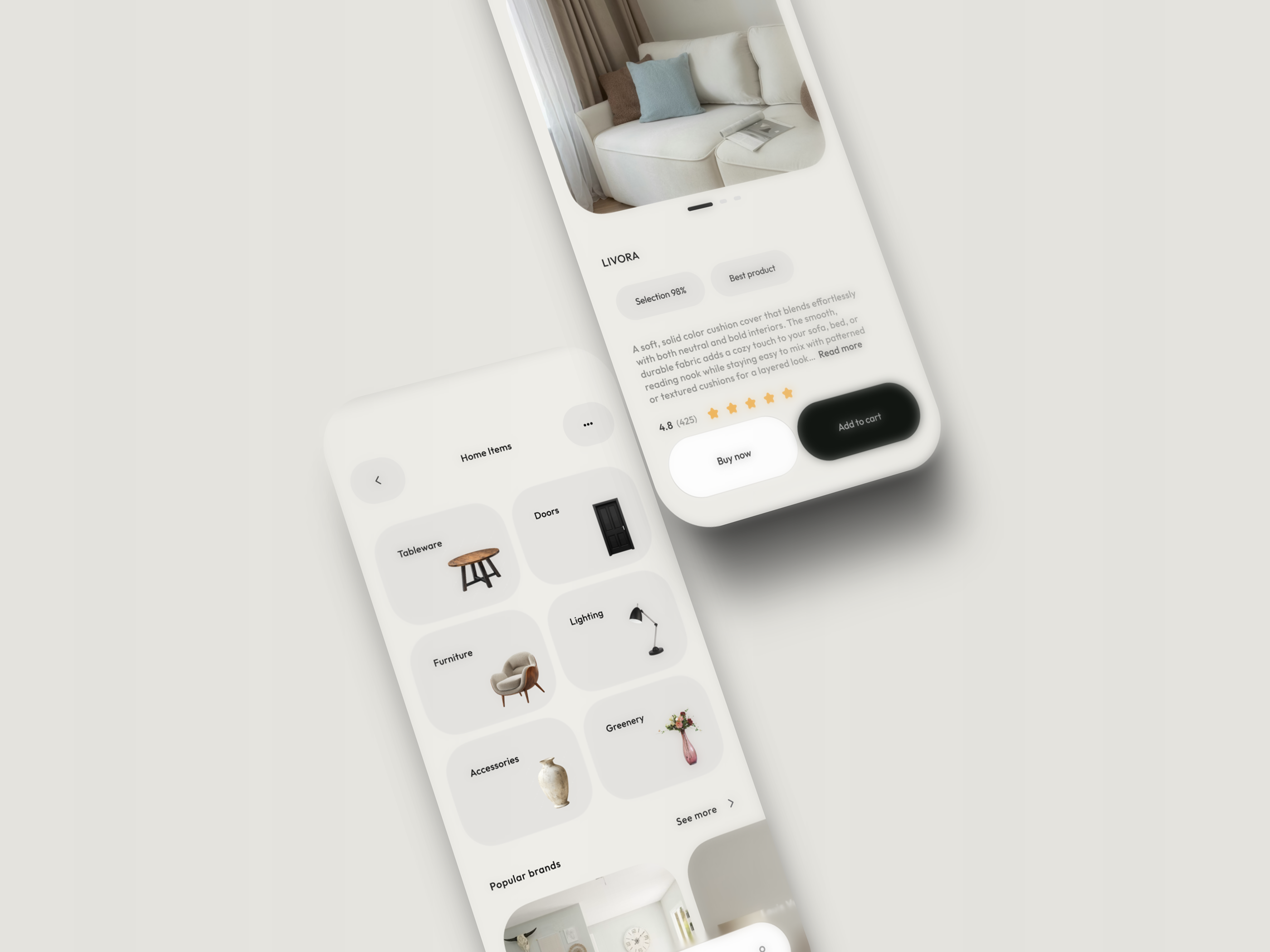 Calm Commerce · Mobile UI Concepts