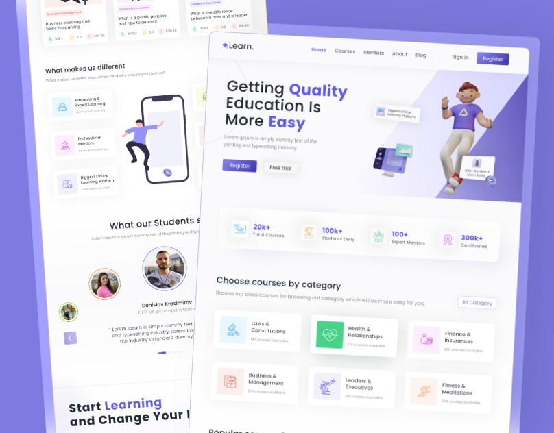 👨‍🏫 eLearning - Landing page | Design Concept by Denislav Krasimirov on ...