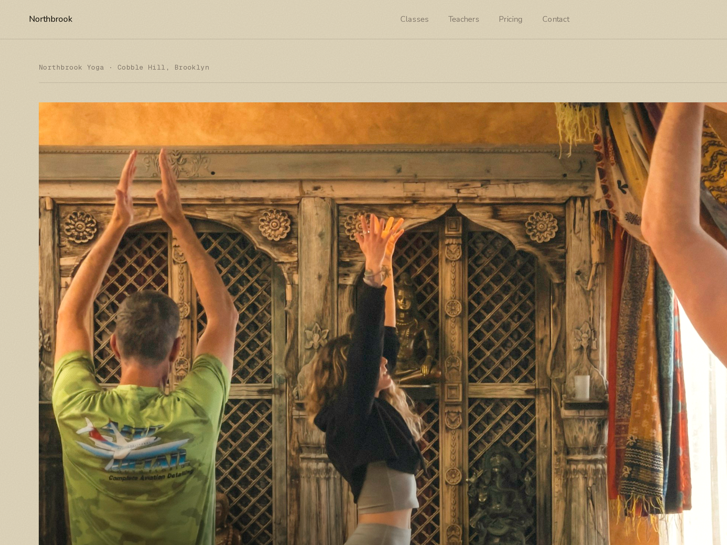 Yoga studio — site + class schedule booking branding editorial schedule typography ui visual design web design wellness yoga