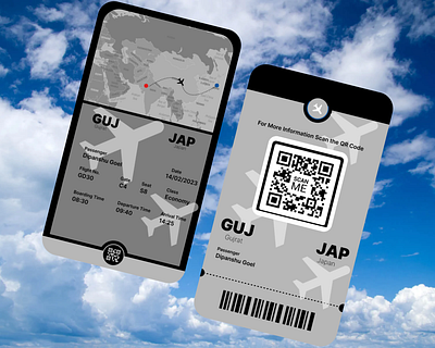 Daily UI 024 Boarding Pass 024 3d boarding pass branding daily ui challenge design figma illustration logo plane qr code scan ticket ui ux vector