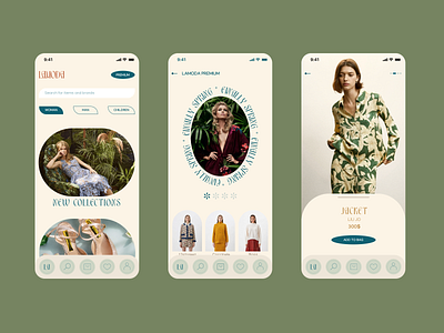 Fashion Mobile App | Art Nouveau concept concept design ui