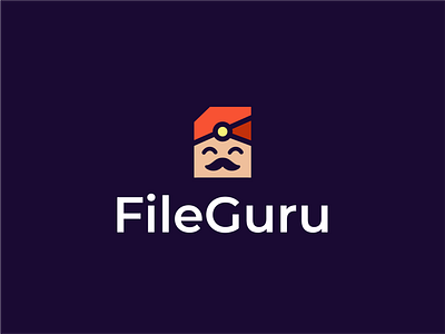 File Guru branding character design face file flat graphic design guru icon illustration logo logo mark logodesign mascot minimalist modern simple symbol vector