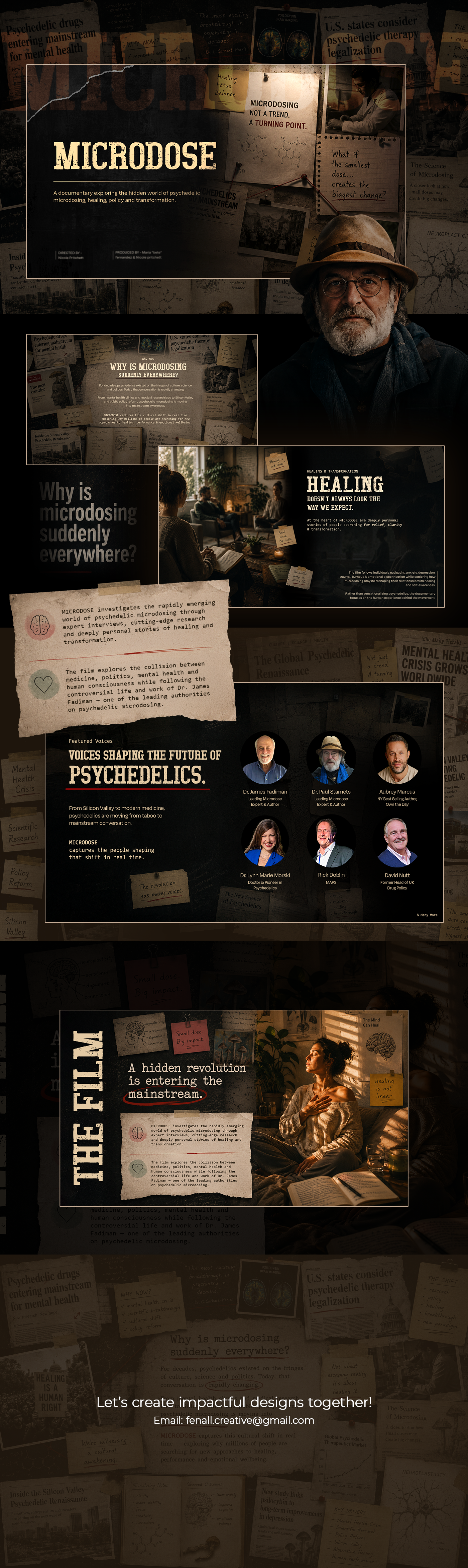 Microdose Film Pitch Deck Design adobe photoshop creative presentation design documentary design film deck film presentation pitch deck pitch deck design presentation design
