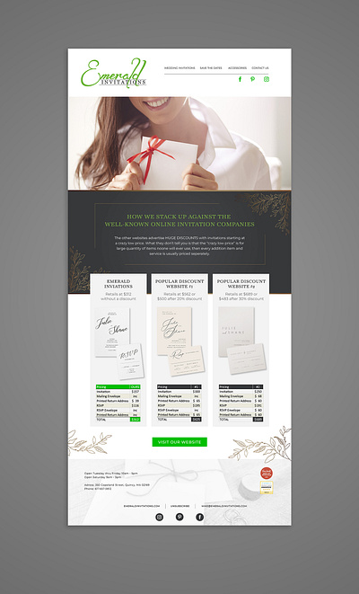 Email Design for Emerald Invitations agency email invitations newsletter postcard save the date wedding