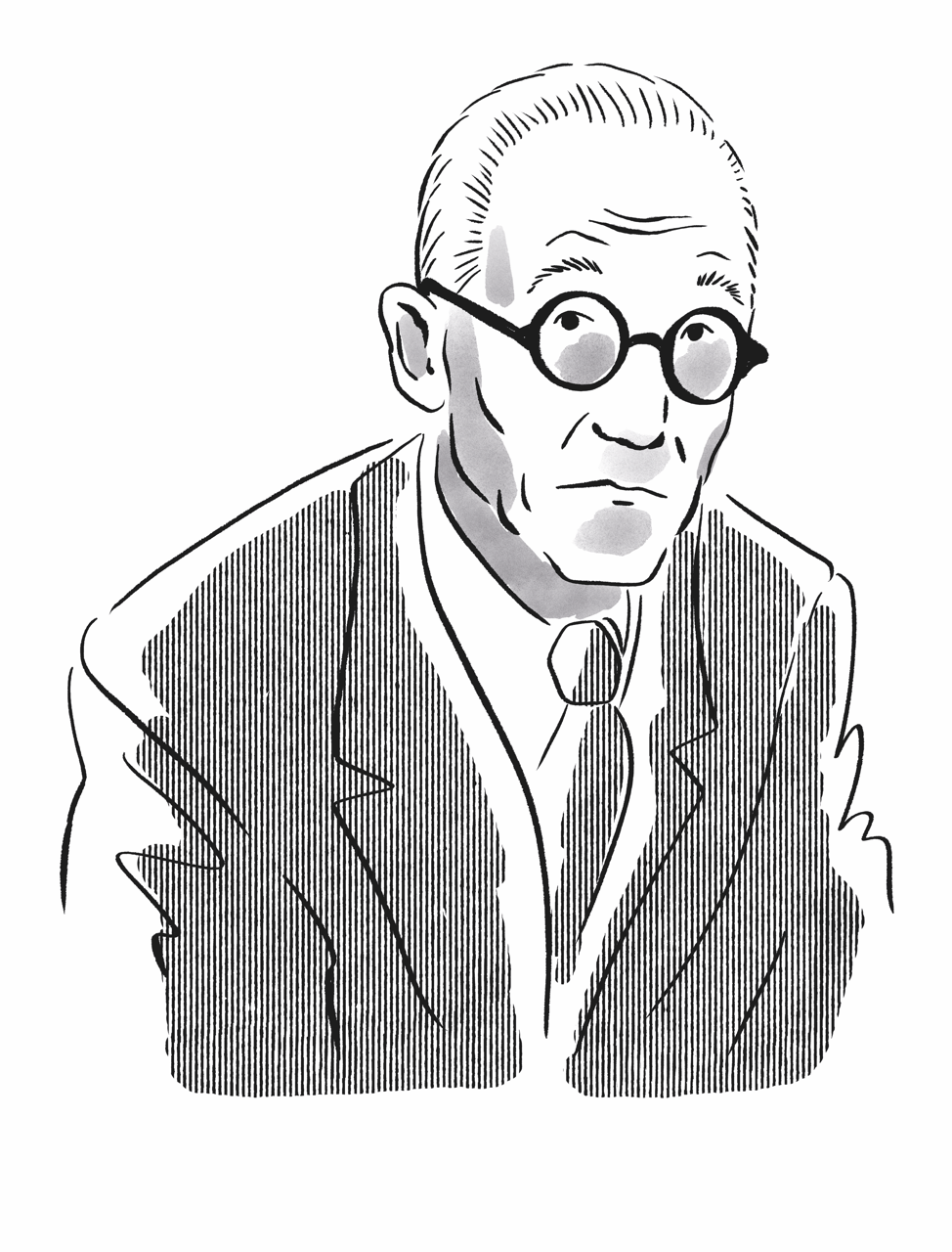 Famous architects portrait exhibition illu illustration procreate