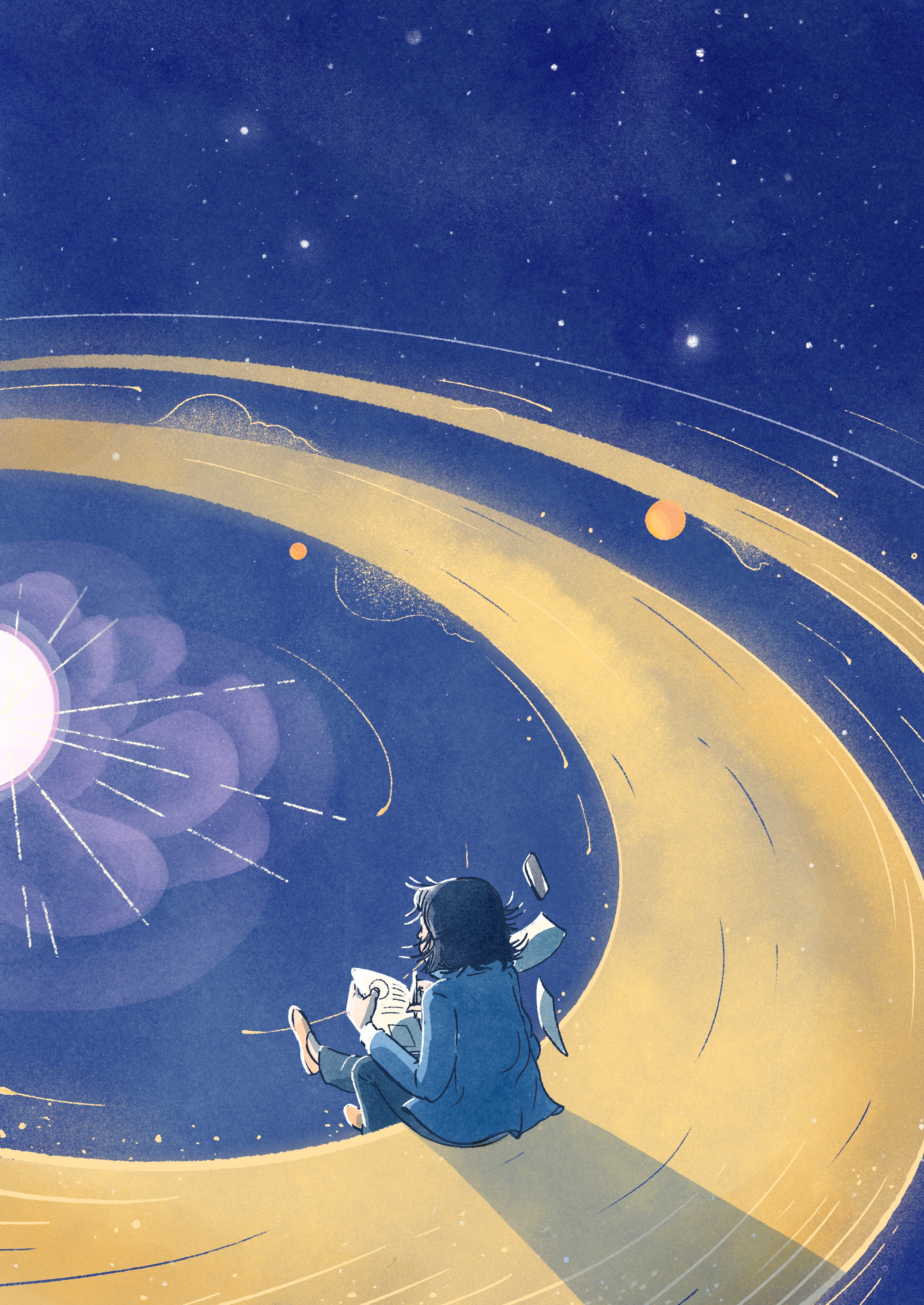 Probing the inner regions book design illustration procreate