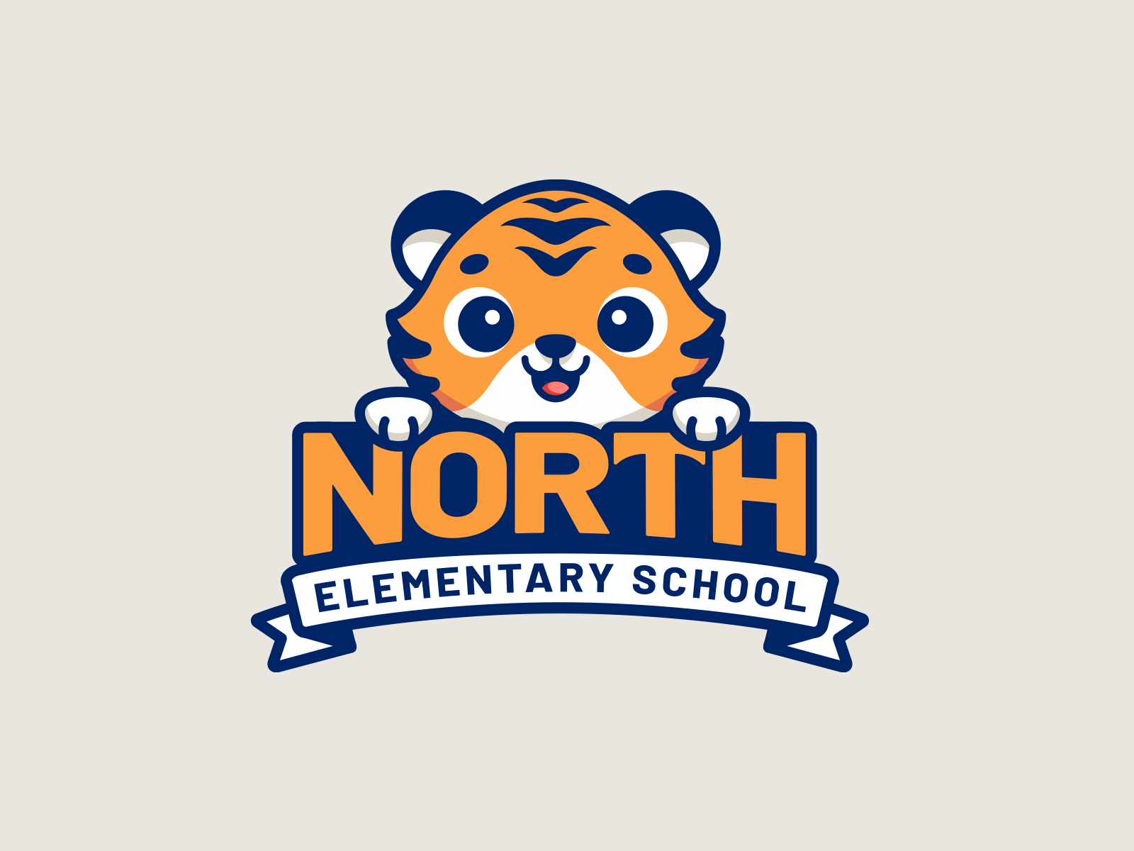 Tiger Mascot Logo for Elementary School