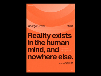 001 Orwell 1984 book branding cartaz clean daily design design designer editorial george orwell graphic design helvetica illustrator minimalism orange orwell poster type type design typography