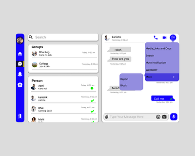 Dropdown - DailyUI - 027 027 3d branding chat daily ui challenge design direct messaging dropdown figma graphic design illustration logo ui ux vector