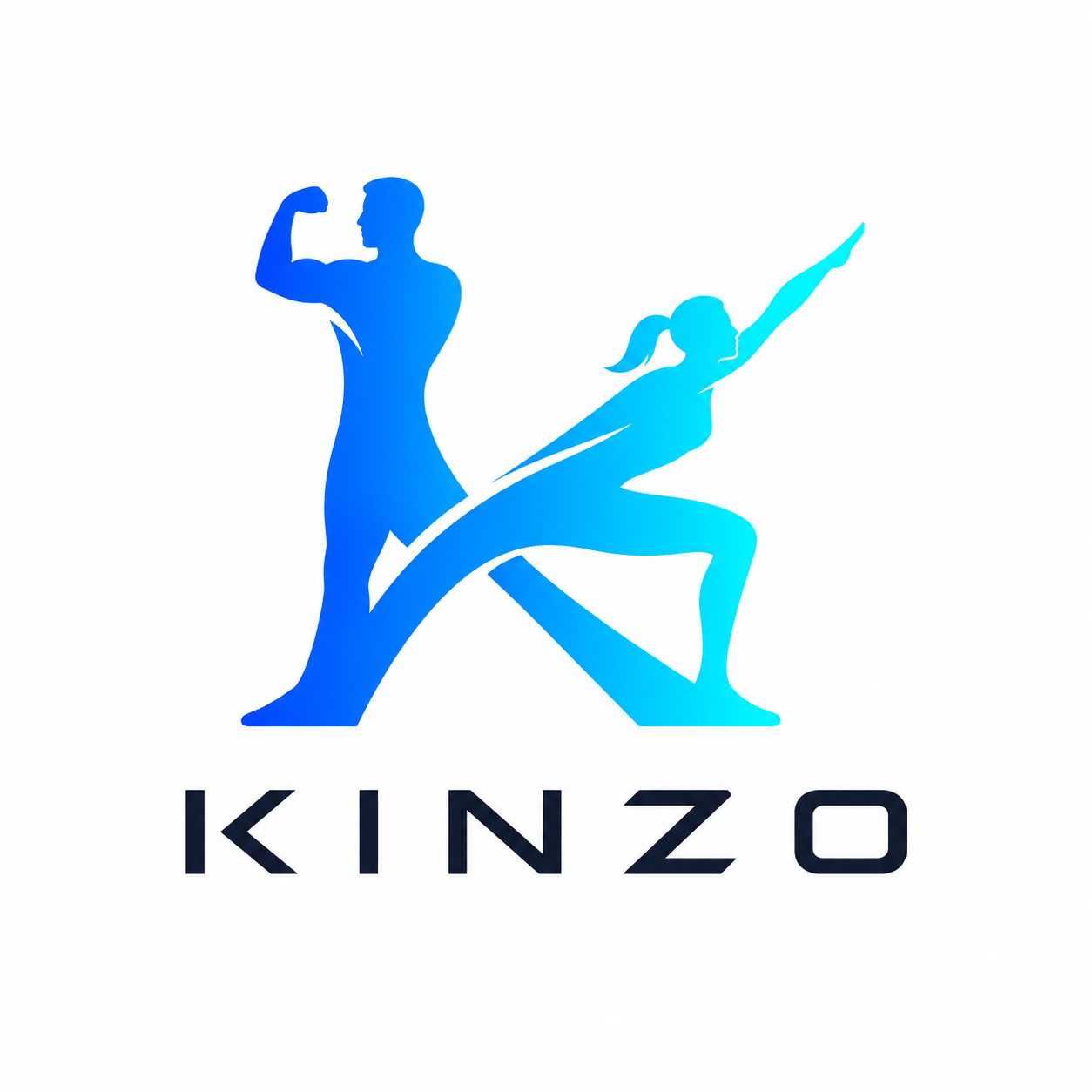 KINZO — Fitness App Logo Design Exploration abstract logo app design brand identity branding design fitness app fitness brand gradient logo design graphic design k logo letter k monogram lettermark logo logo design logo exploration wellness brand