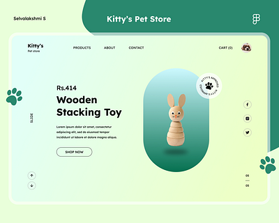 Kitty's Pet store | Landing page | Web design figma landing page pet store prototype ui uiux ux webdesign