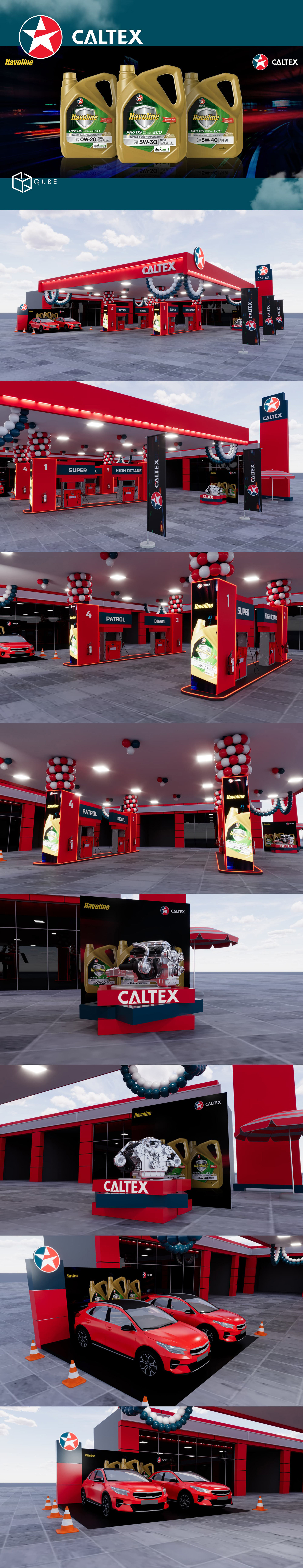 CALTEX - FORECOURT ACTIVITY 3d advertising branding cinema 4d design forecourt branding graphic design illustration logo motion graphics posters render visual identity