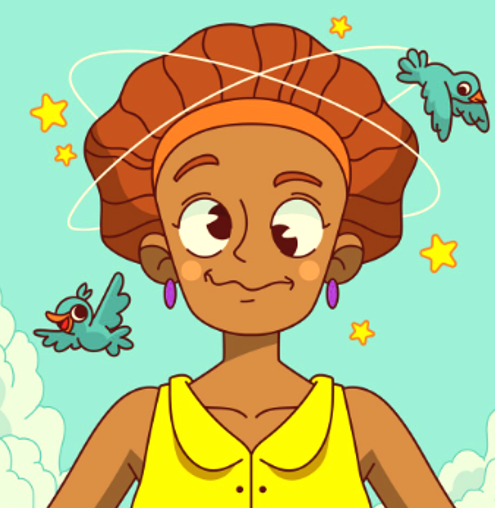 Seeing Stars Dizzy Character Expression 3d animated style bold line art bright color palette cartoon expression cartoon portrait character design childrens book illustration comic art dizzy character editorial illustration expression sheet kids book design picture book art publishing illustration retro animation style ui vector illustration visual storytelling whimsical character