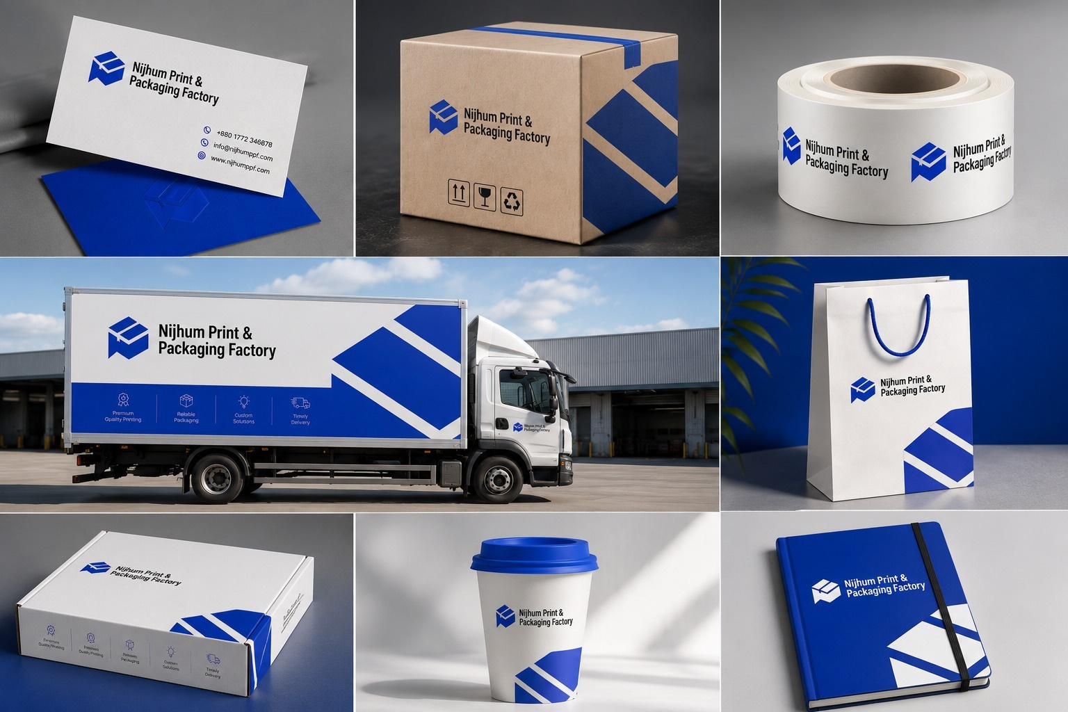 Nijhum Print & Packaging Factory — Brand Identity Design 📦 2026 b2b b2c brandidentity branding brandstrategy dclan designinspiration dribbble figma graphicdesign illustration landing page logo logo design logodesigner packagingdesign packagingindustry visualidentity web design