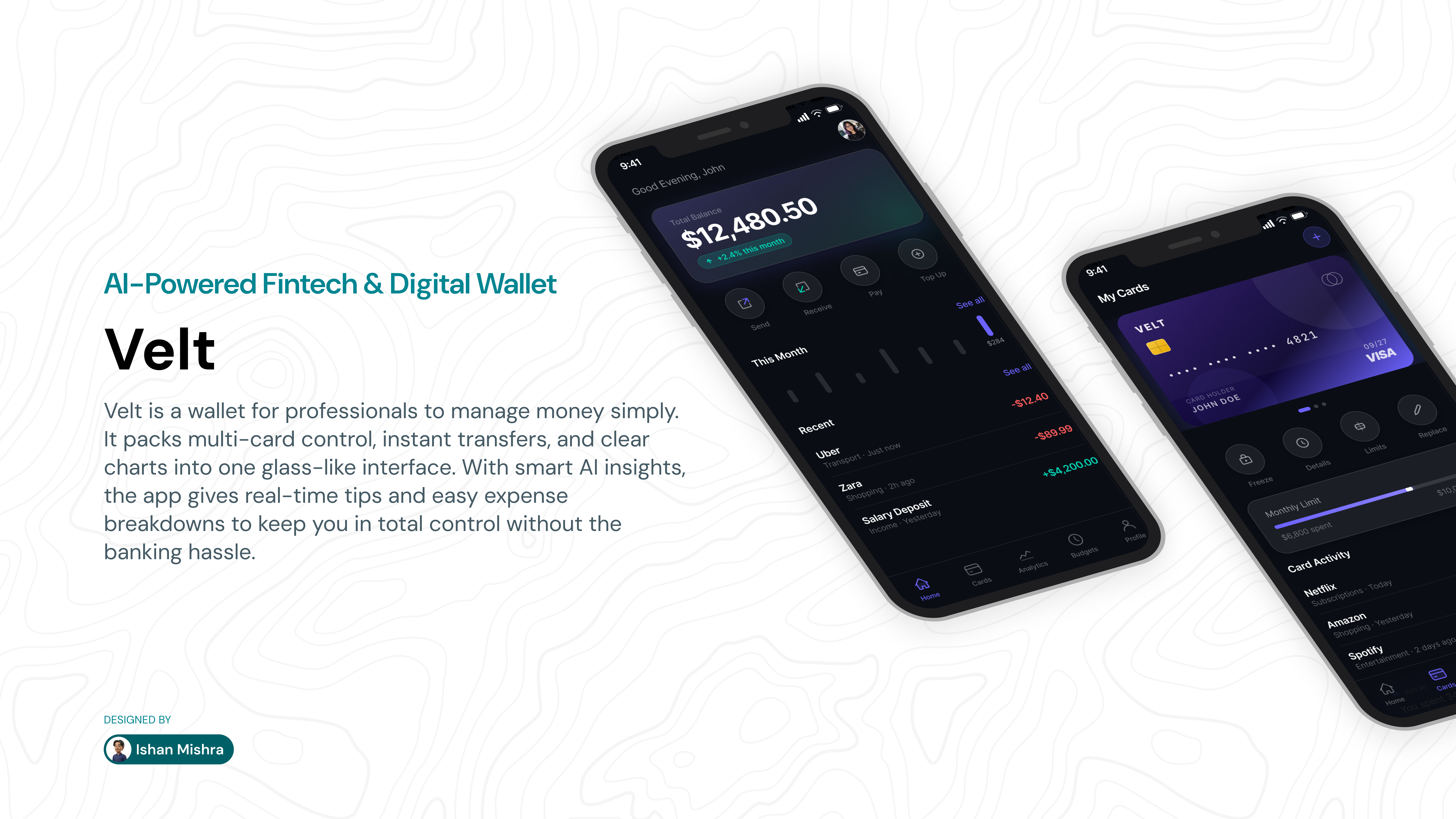 Velt - Fintech and Digital Wallet app banking dashboard finance fintech ios mobile ui ux wallet