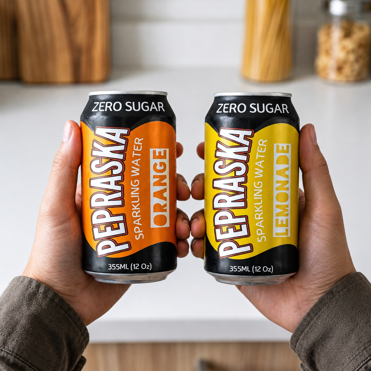 Pepraska Sparkling water - Zero Sugar 3d rendering branding functional drink graphic design packaging design zero sugar