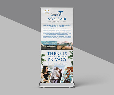 Roll-Up Banner Design for Private Charter Company air aviation bahamas banner charter miami palms plane private vacation