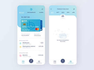 B4B / Banking App app banking branding credit cards design fintech graphic design mobile modern ui ux