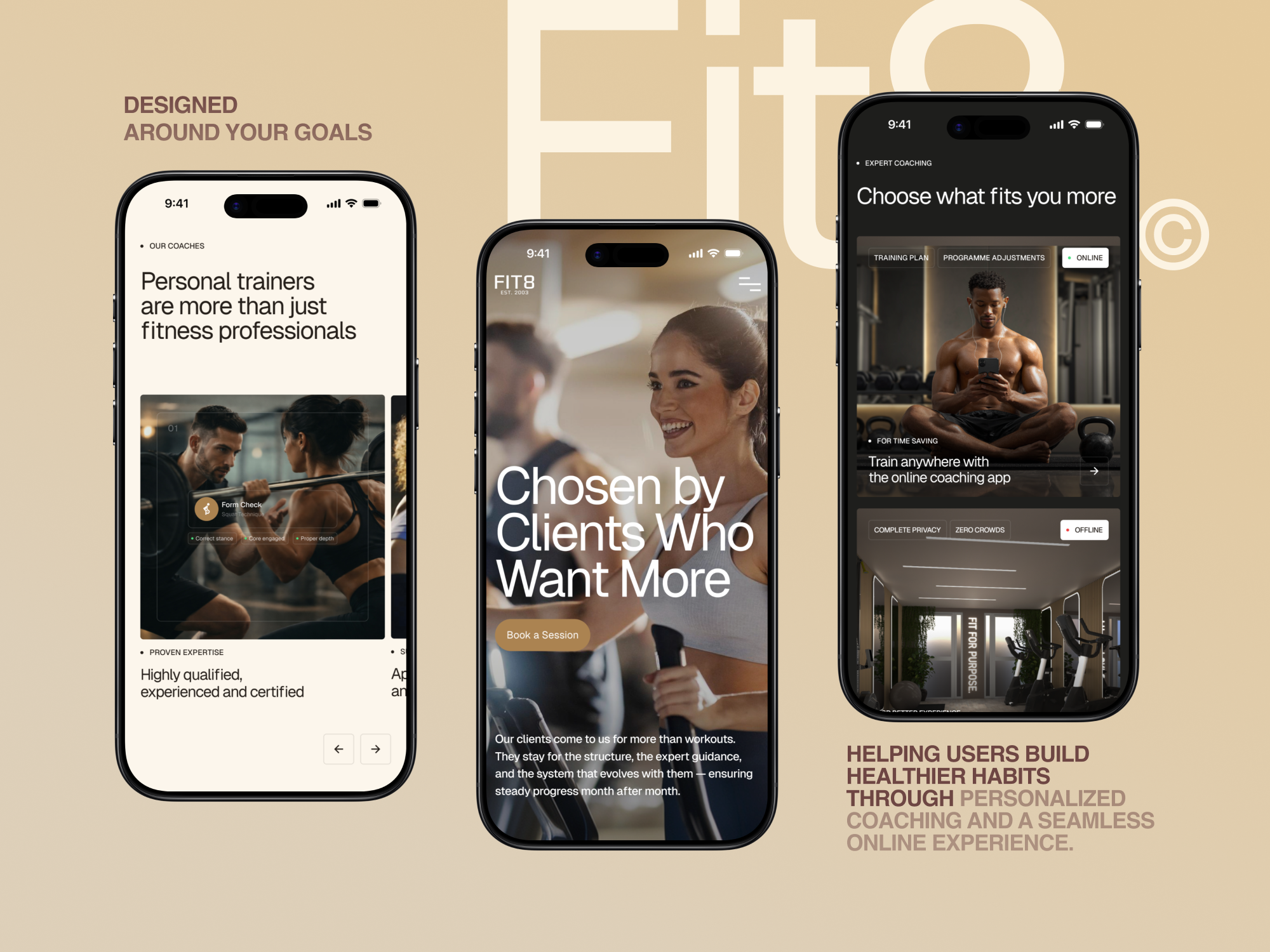 Fit8 | Elite Personal Training Mobile UI Ecosystem clinic website digital health dashboard ui digital health landing page health interaction design health mobile application health monitoring uiux health monitoring ux design health tech mobile app health tech saas app health tracker app health tracker user interface health uiux health web design healthcare mobile app nutrition product design nutrition ui design wellness branding wellness landing wellness ui ux wellness user experience
