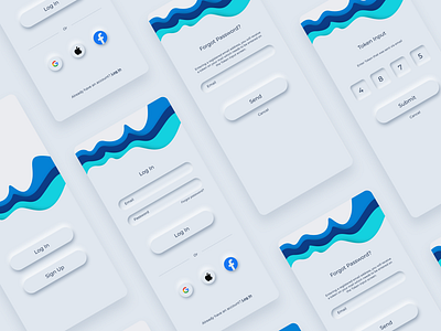 Sign In Screens - Neumorphic Design figma forgotpassword graphic design login mobile mobilescreen neumorphic neumorphism password signin signup ui