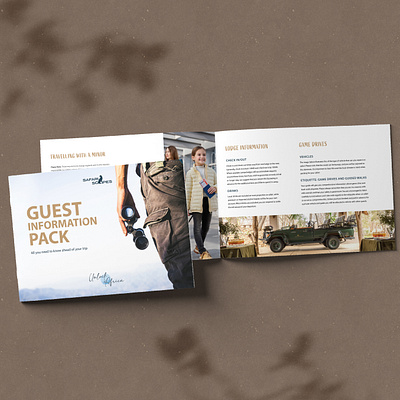 Tourist Handbook Design for SafariScapes adventure africa brochure guest guide hadbook safari travel