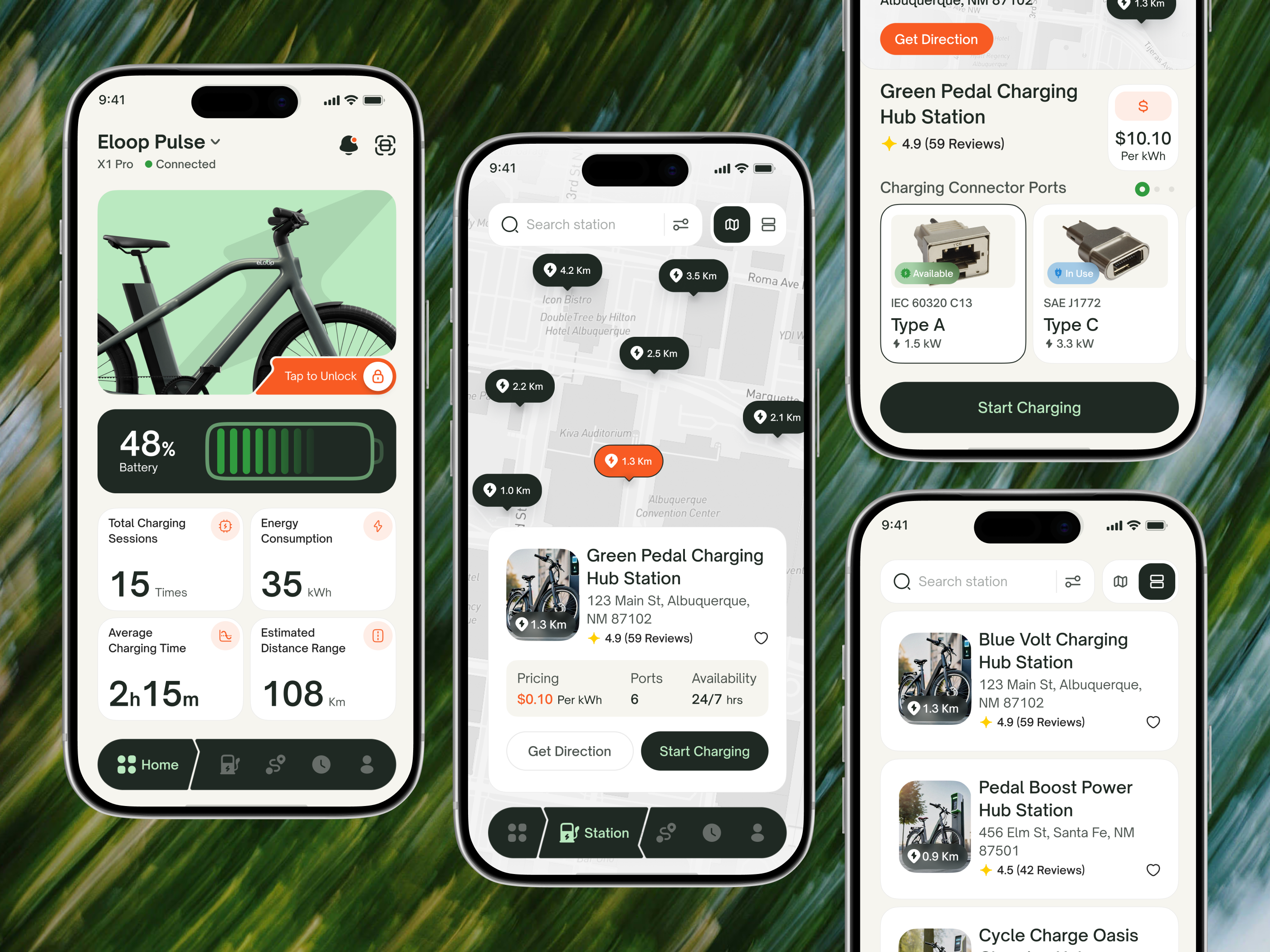 eBike Charging Station Finder Mobile App UI UX Design