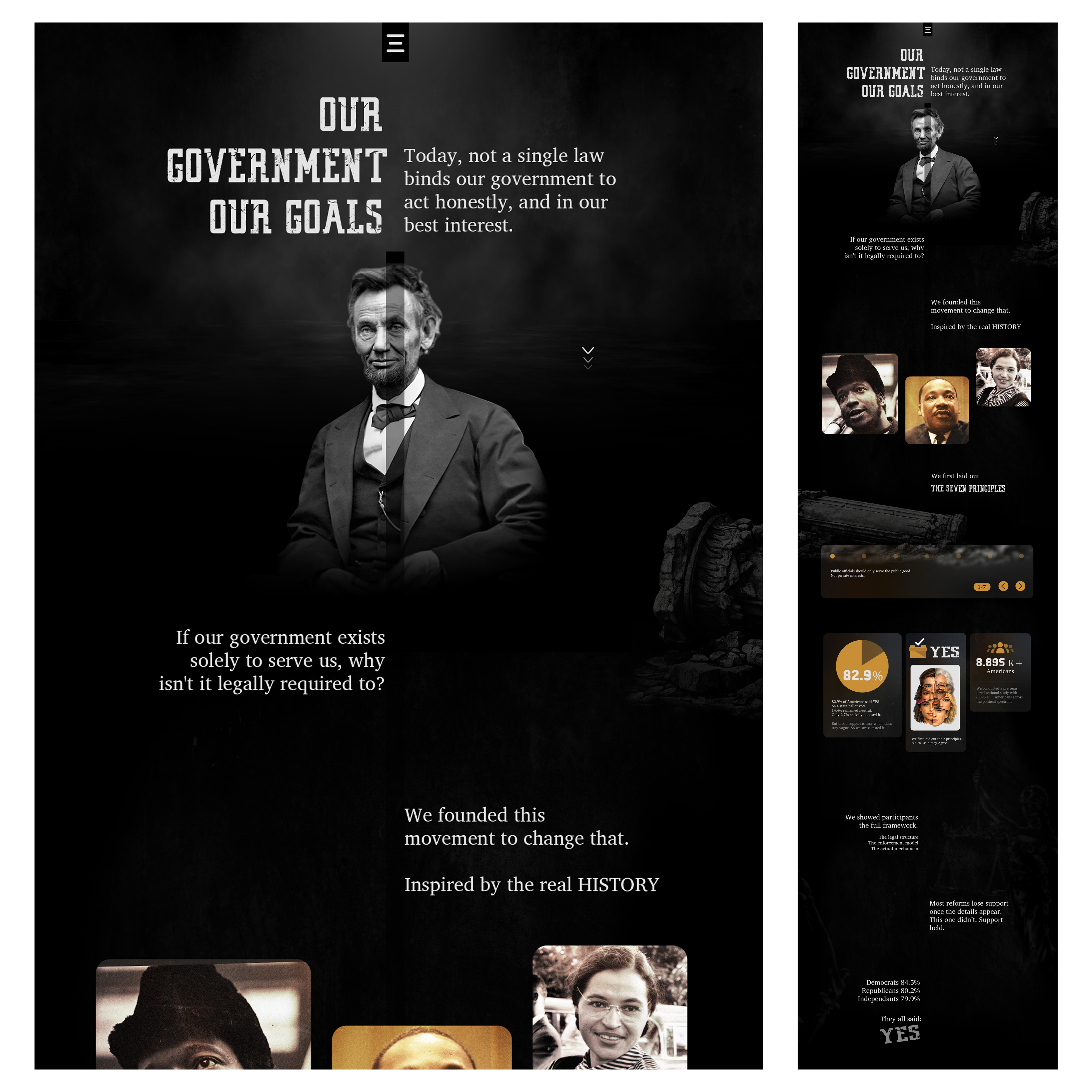 Cinematic Website, History UI/UX Design