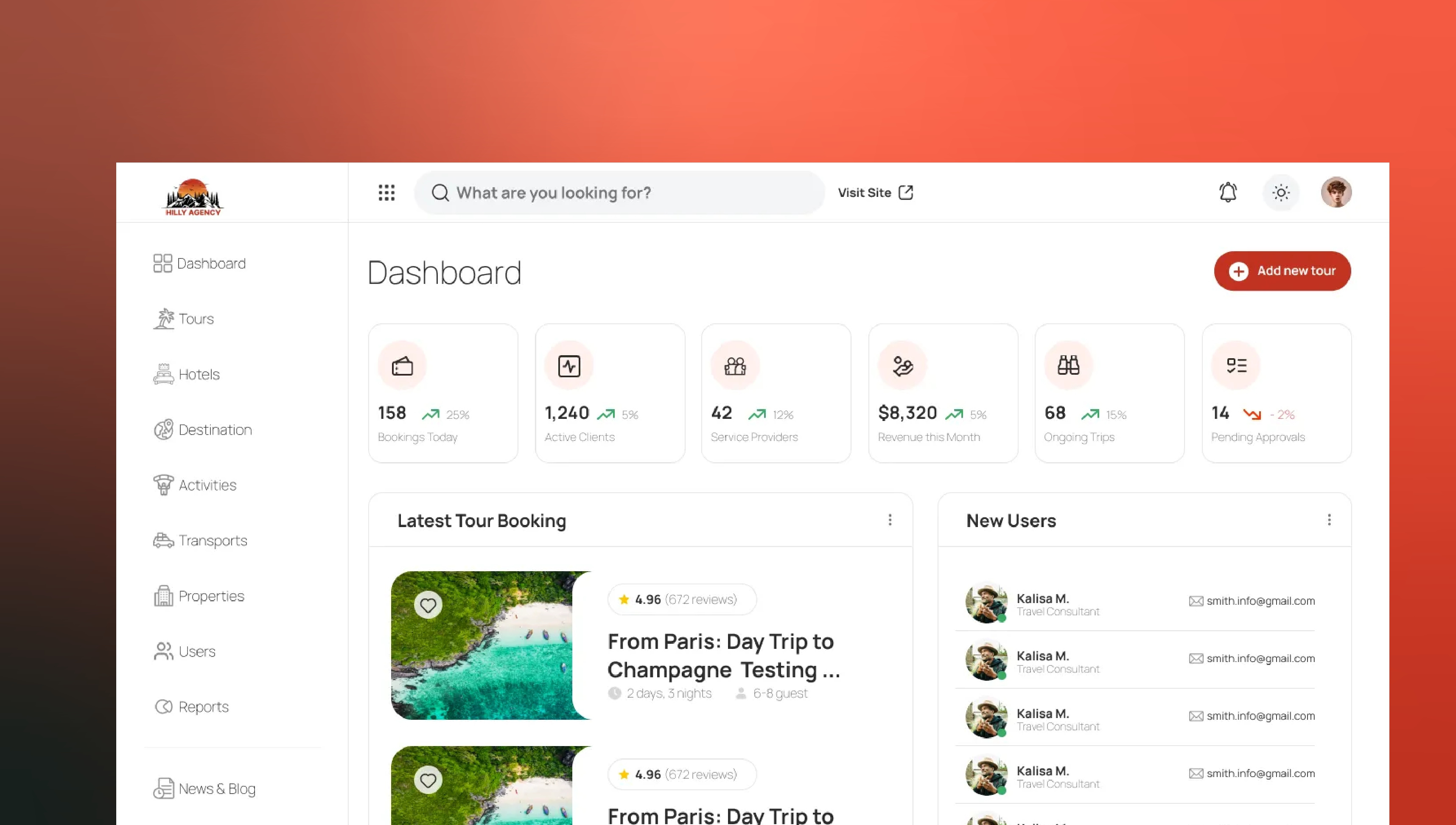 Tours & Travel website @hillyagency admin dashboard arkon arkonmade dashboard ui hilly agency iwmvictor product design rwanda based rwandan design studio tour booking system tour operator tours and travels travel platform travel website design ui ui design ux design visit rwanda web design