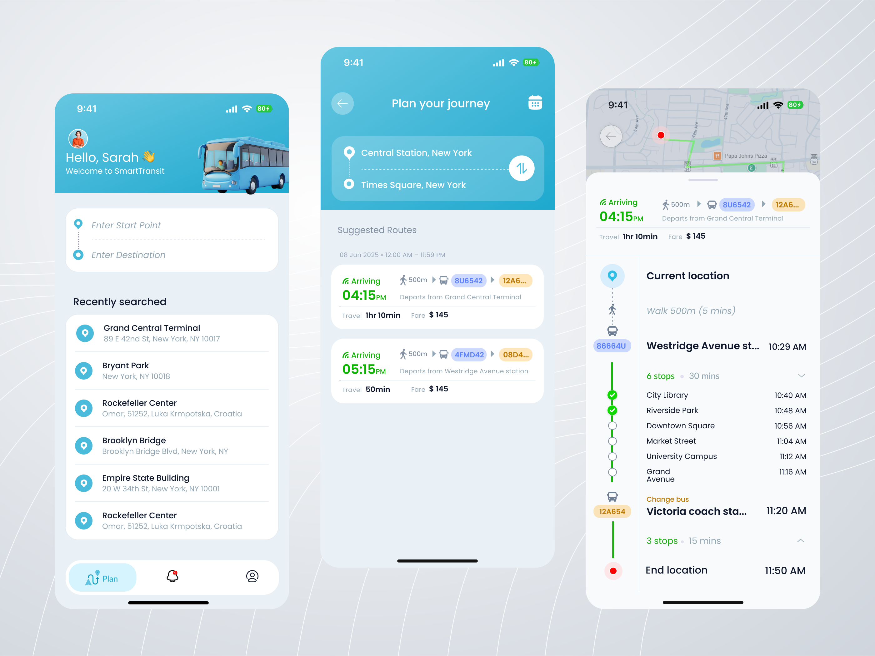 Smartraveller – Public Transport Mobile App UI/UX Design appdesign designsystem dribbble figma journeyplanner mobileapp mobiledesign navigation productdesign transportation travelapp uidesign uiux uxdesign