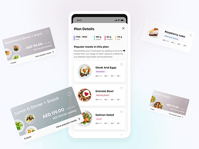 Meal plan setup animation cards ui excited excited agency food delivery gradients ios app meal plan motion graphics product design setup ui ux animation