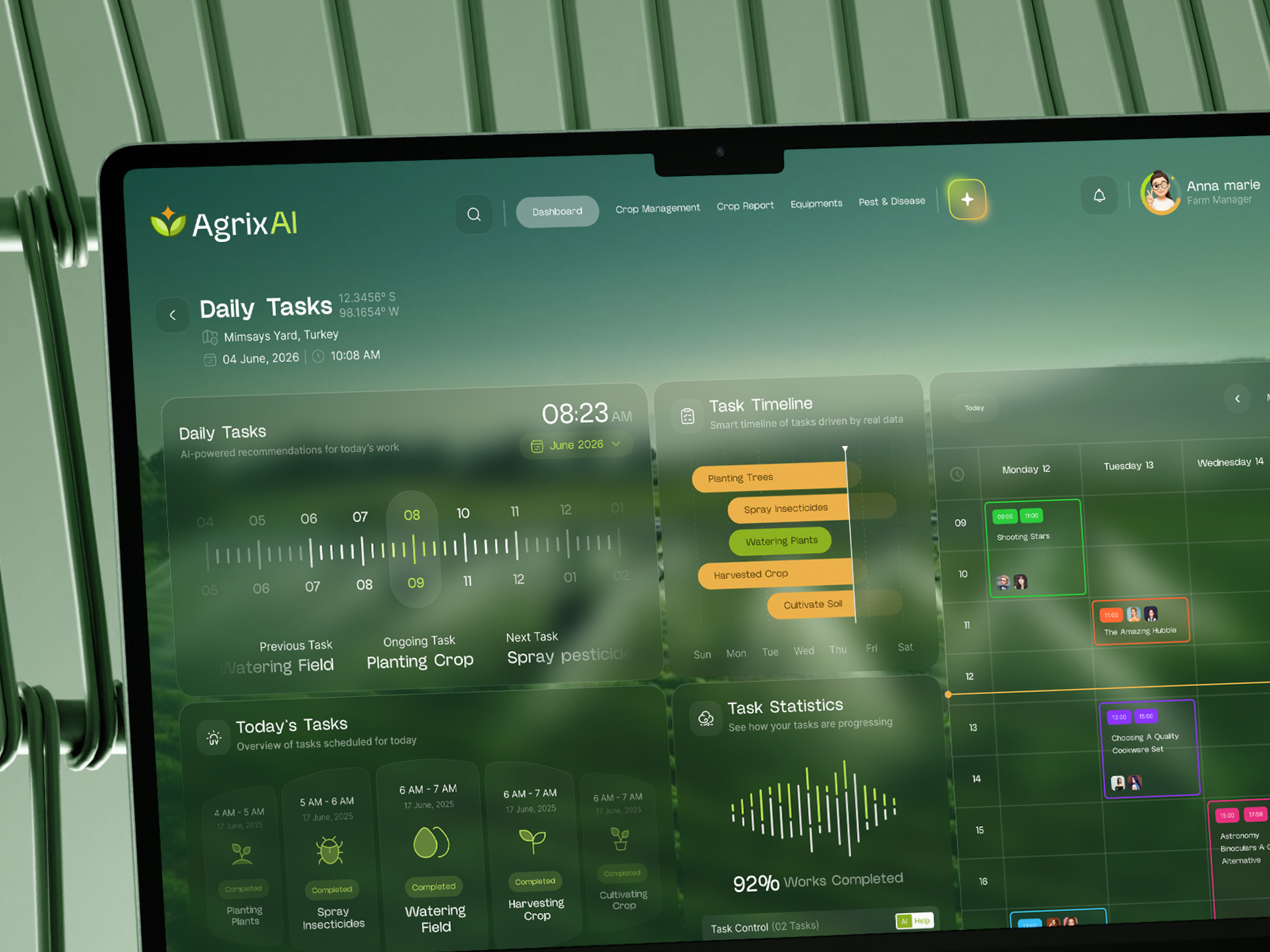 AgrixAI - Farming Workflow Dashboard
