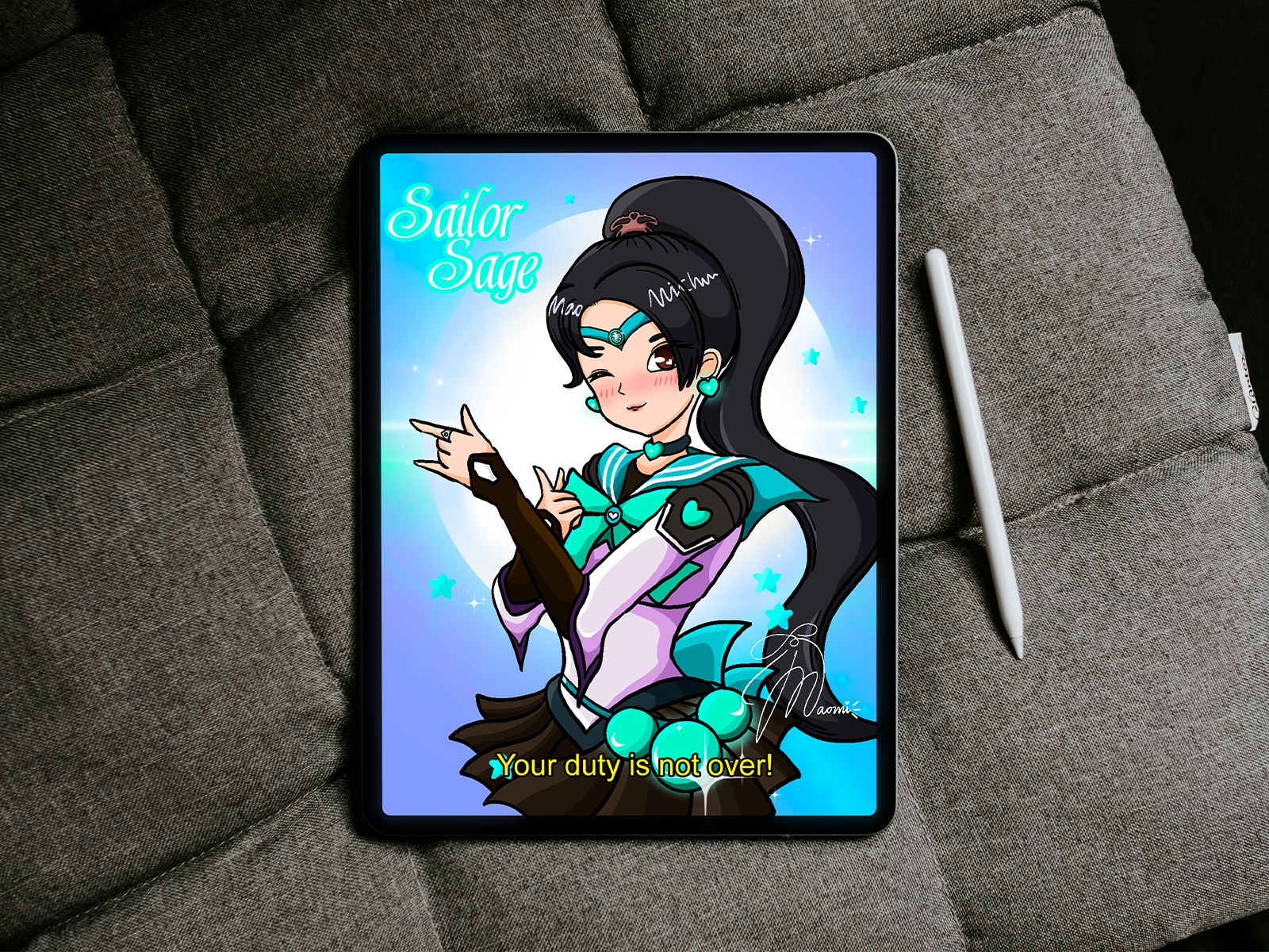 Sailor Sage (Valorant) — Digital Illustration (Procreate) 90s anime art digital art digital illustration drawing fanart games gaming illustration procreate riotgames sage sailor moon valorant