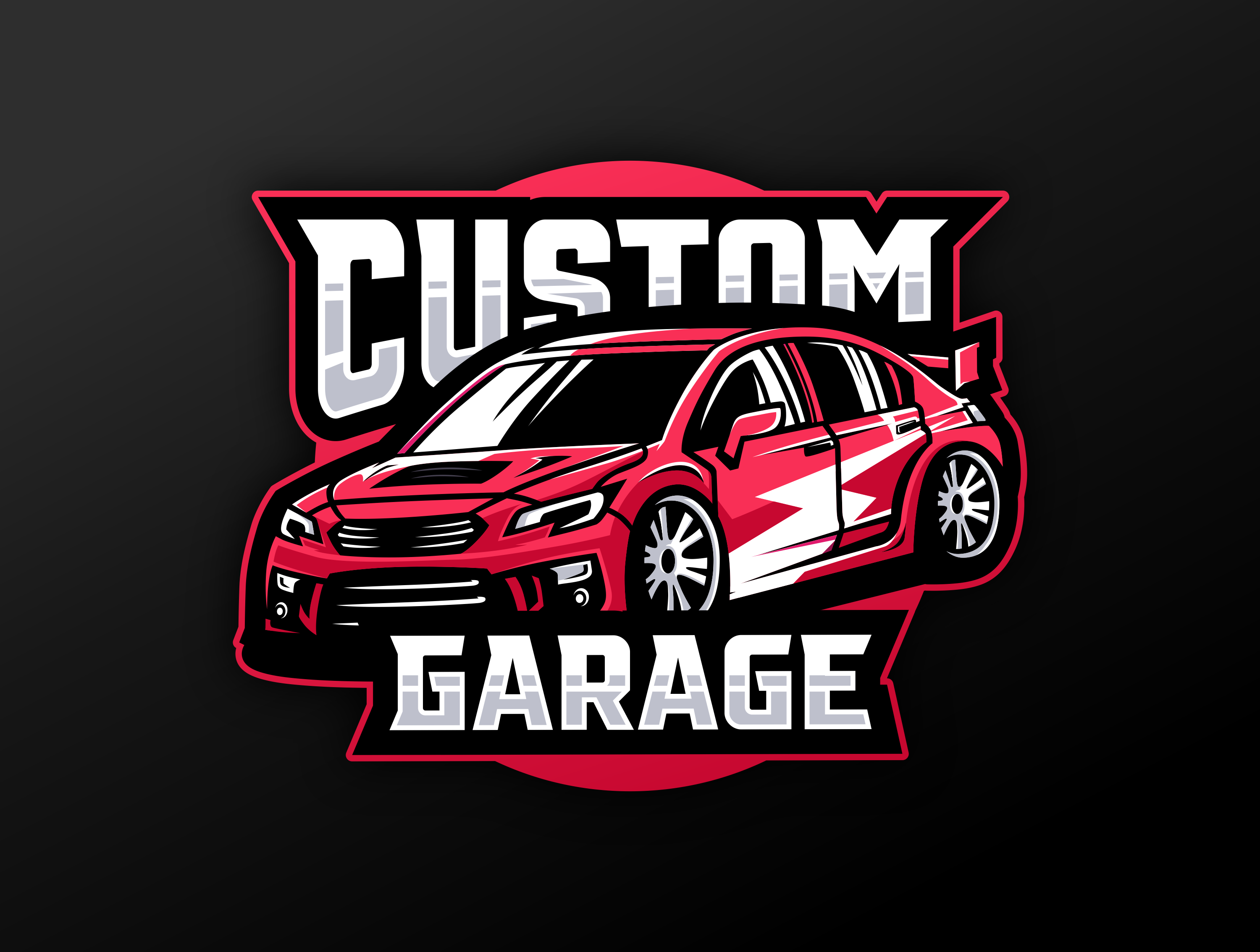 Custom Car Garage Logo Mascot car car esport logo car logo cars customcar design drift gamer garage graphic design illustration logo logo car mascot mascot logo mascotlogo sport car sport car logo sportcar streetcar