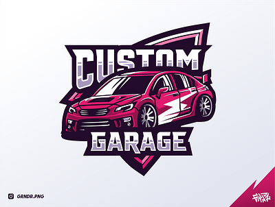 Custom Car Garage Logo Mascot car car esport logo car logo cars customcar design drift gamer garage illustration logo logo car mascot mascotlogo sportcar streetcar
