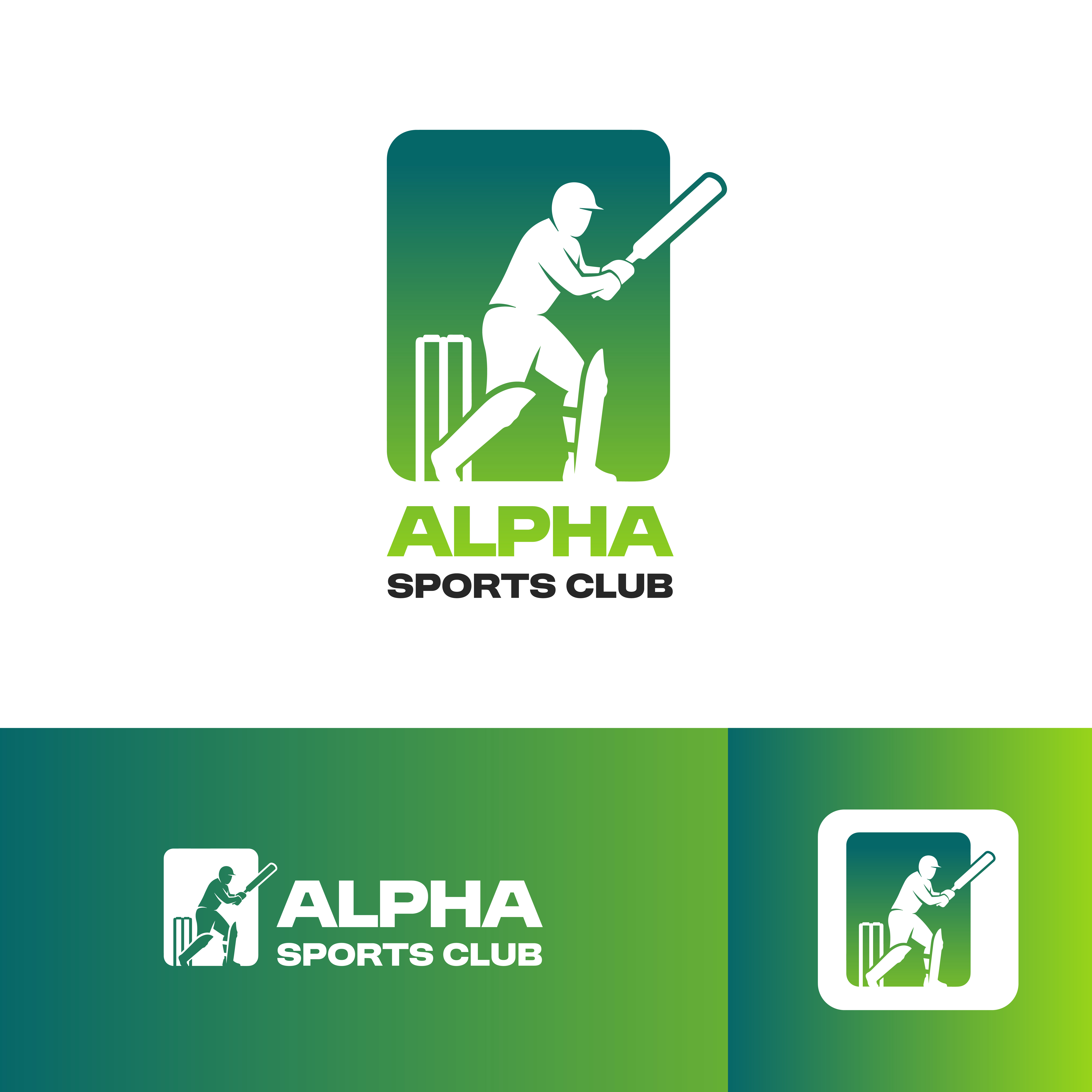 Alpha Sports Club — Cricket & Turf Brand Identity branding design graphic design illustration logo typography vector