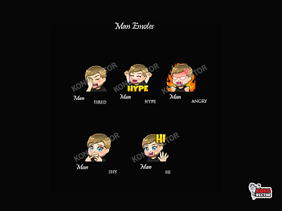 Man Twitch Emotes cartoon design emoji emote emotes illustration twitch twitchemote twitchemotes