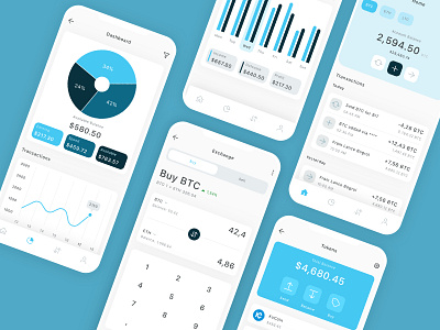 Cryptocurrency Wallet Mobile App UI Kit app bitcoin chart crypto cryptocurrency currency design trade trading ui ui design ui kit ux