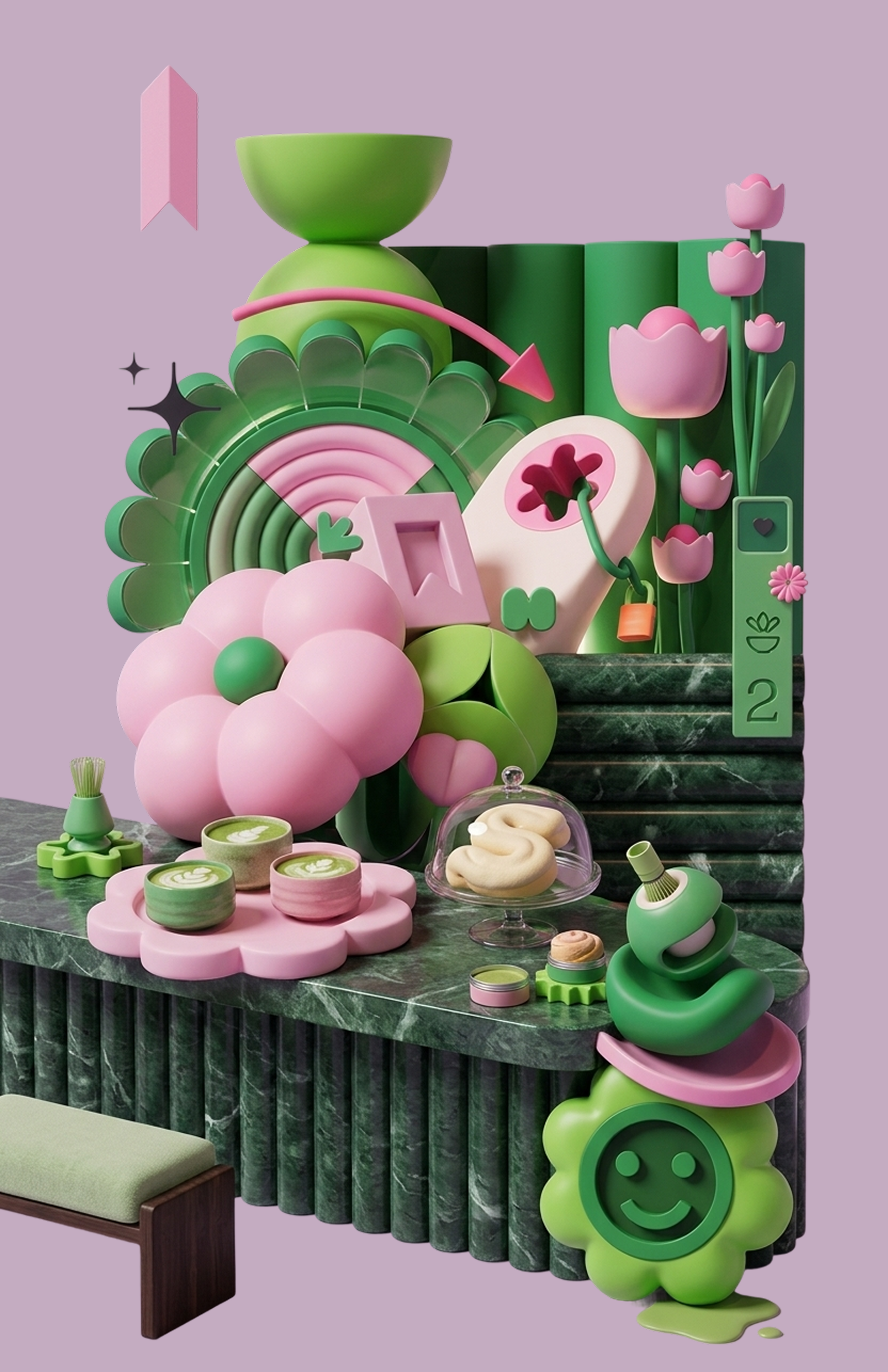 Matcha cafe - Decor Idea 3d ai animation branding graphic design logo motion graphics ui