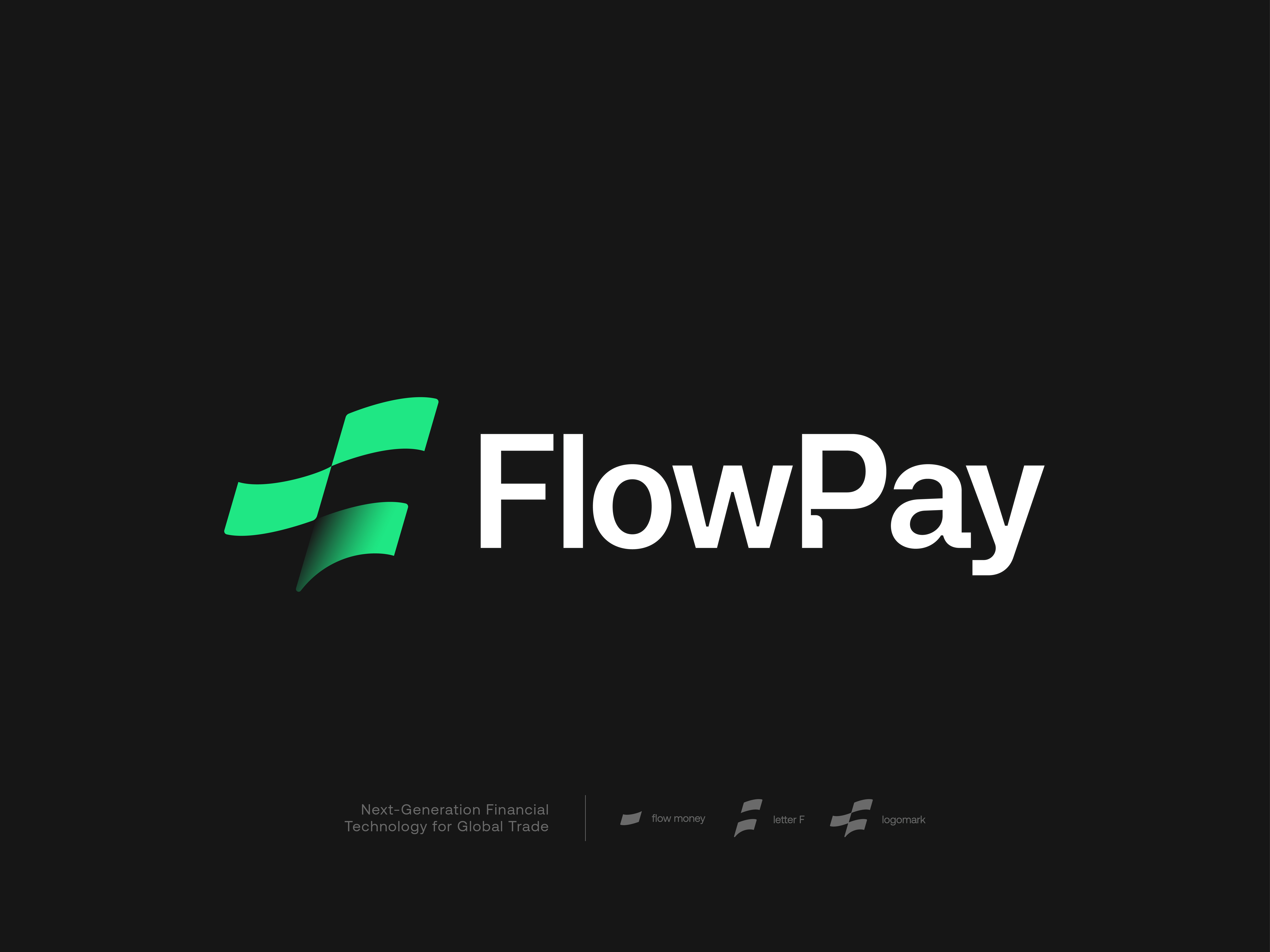 Flowpay, F logo, Money, Fees, Fintech Logo