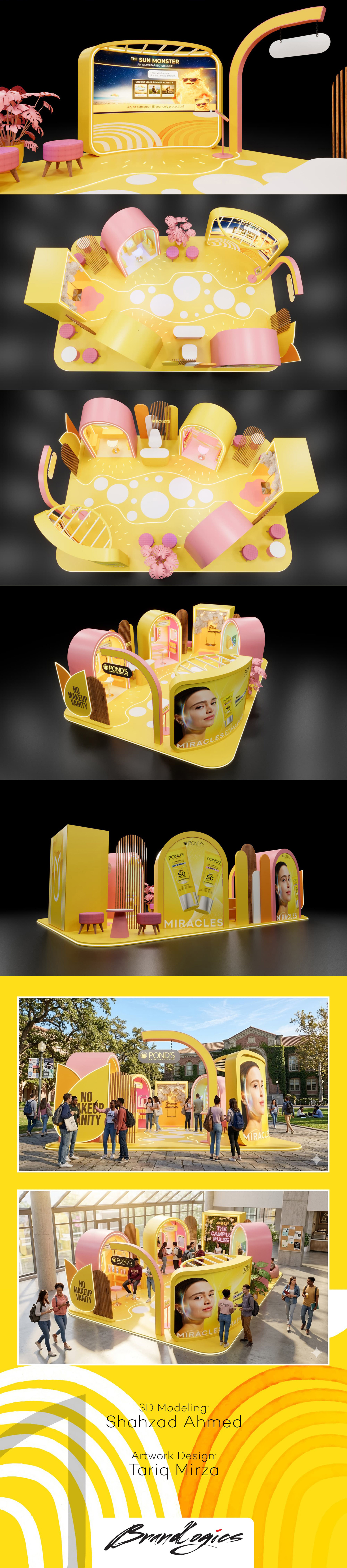 PONDS - UNIVERSITY ACTIVITY 3d activationdesign advertising brand identity branding cinema 4d design graphic design illustration logo motion graphics poster render visual