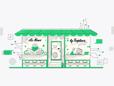 Ai News by Tooploox ai artificial illustration news robot texture tooploox work wrocław