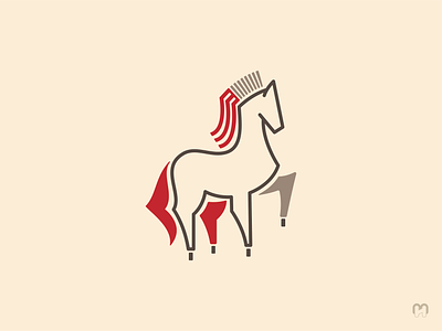 Abstract minimalist horse design abstract animal black and white brown color scheme cream emblem graphic design horse logo logotype minimalist red simplified stylized
