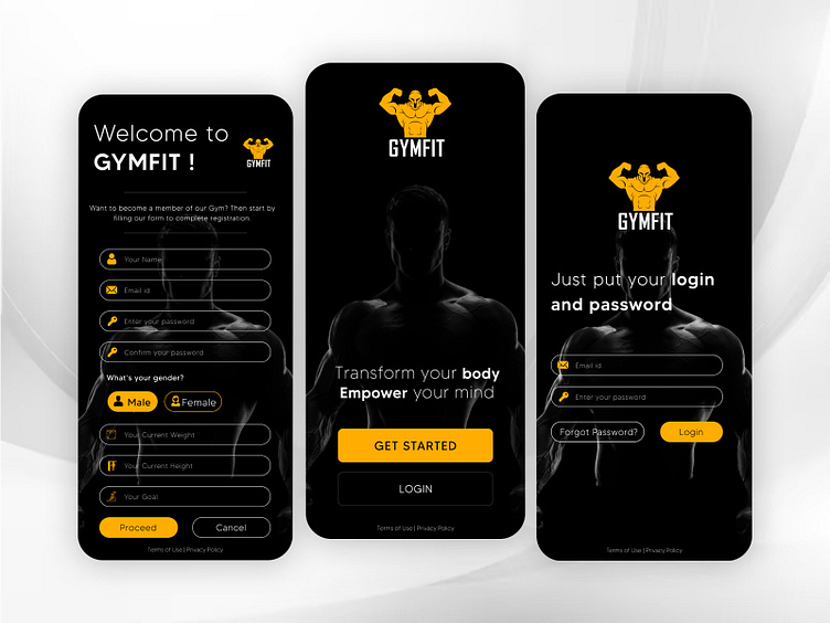 Gym App Login Screen Design by Amit Singla on Dribbble