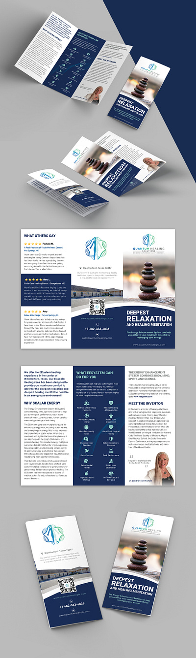Brochure Design for Quantum Healing Solutions brochure healing modern medicine relaxation selfcare wellness