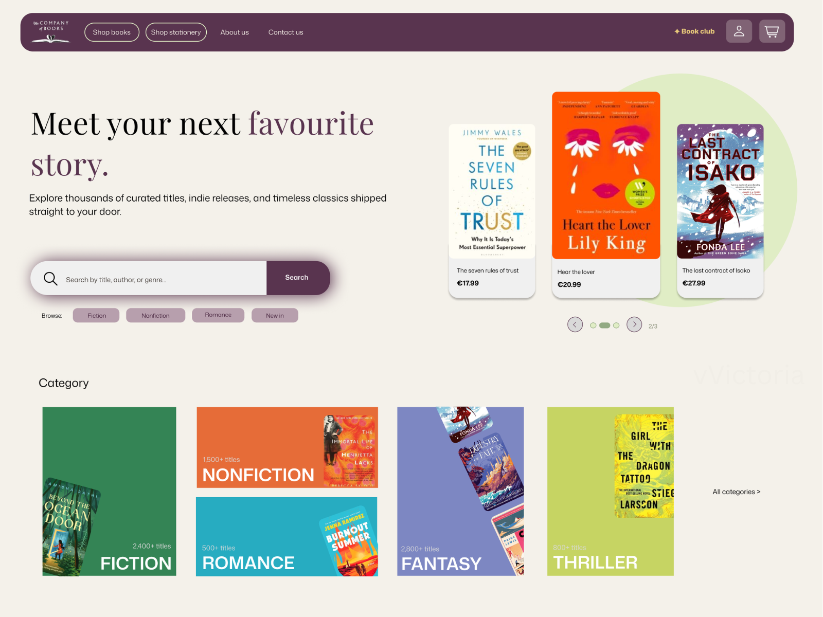 Book store homepage redesign bookshop bookstore branding ecommerce graphic design homepage stickynav ui ux