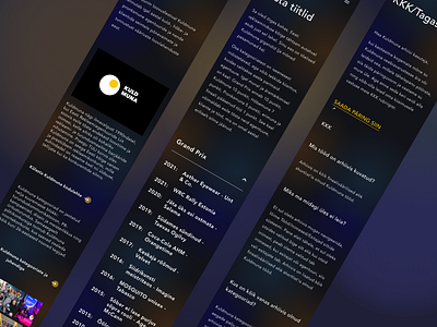 Kuldmuna Arhiiv Webpage archive awards dark theme design gradient mobile resposnive ui ux web webdesign webpage