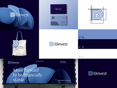 Dinvest Logo branding design graphic design illustration illustrator lettering logo monogram ui vector