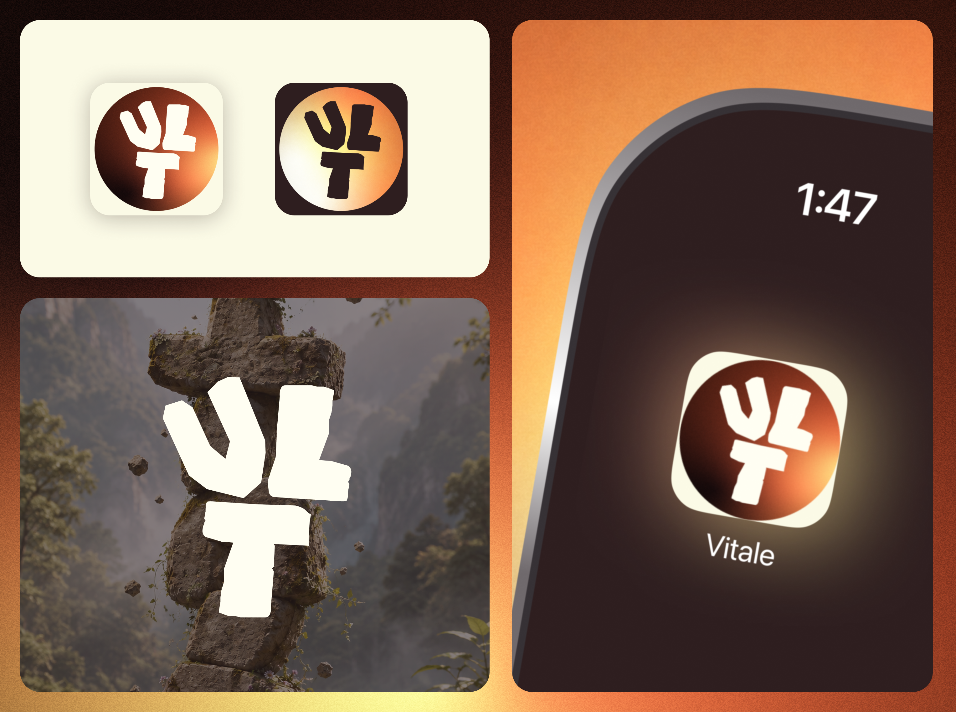 Vitale Health Risk Calculator — App Icon Design app icon app logo bold design bold ui branding dailyui expressive design health app health risk platform iosandroid app lifestyle app logo logo design mobile app ui
